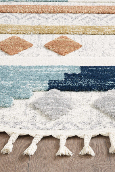 Quincey Curly Soft Plush Shaggy Cream Kids Room Living Room Hall Kitchen Rug - 25
