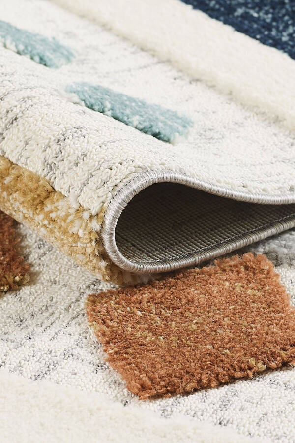 Quincey Curly Soft Plush Shaggy Cream Kids Room Living Room Hall Kitchen Rug - 15