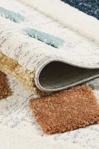 Quincey Curly Soft Plush Shaggy Cream Kids Room Living Room Hall Kitchen Rug - 7