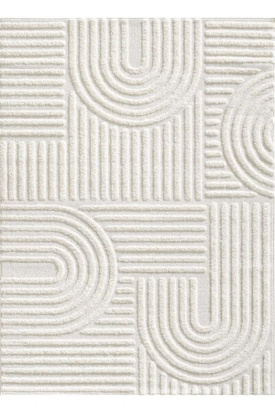 Quincey Curly Soft Plush Shaggy Cream Kids Room Living Room Hall Kitchen Rug - 17