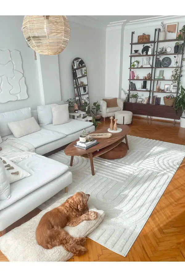 Quincey Curly Soft Plush Shaggy Cream Kids Room Living Room Hall Kitchen Rug - 18