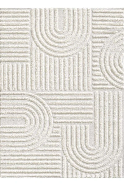 Quincey Curly Soft Plush Shaggy Cream Kids Room Living Room Hall Kitchen Rug - 10