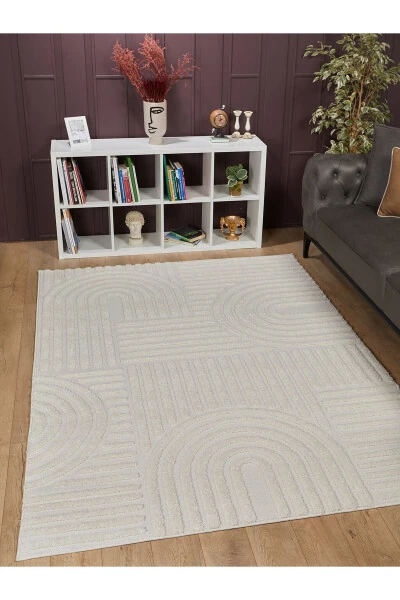 Quincey Curly Soft Plush Shaggy Cream Kids Room Living Room Hall Kitchen Rug - VENUCCI HOME & LIVING