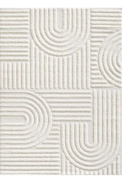 Quincey Curly Soft Plush Shaggy Cream Kids Room Living Room Hall Kitchen Rug - 3
