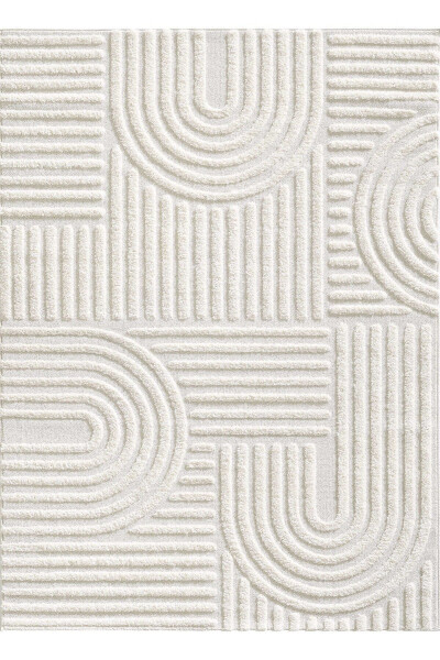 Quincey Curly Soft Plush Shaggy Cream Kids Room Living Room Hall Kitchen Rug - 17