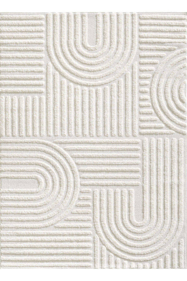 Quincey Curly Soft Plush Shaggy Cream Kids Room Living Room Hall Kitchen Rug - 17