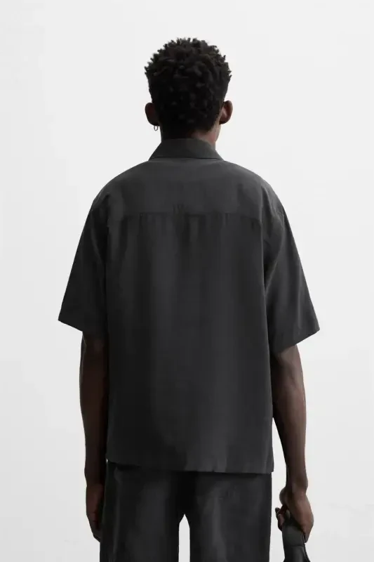 Qulay bichimli keng ko'ylak - Qora - 3