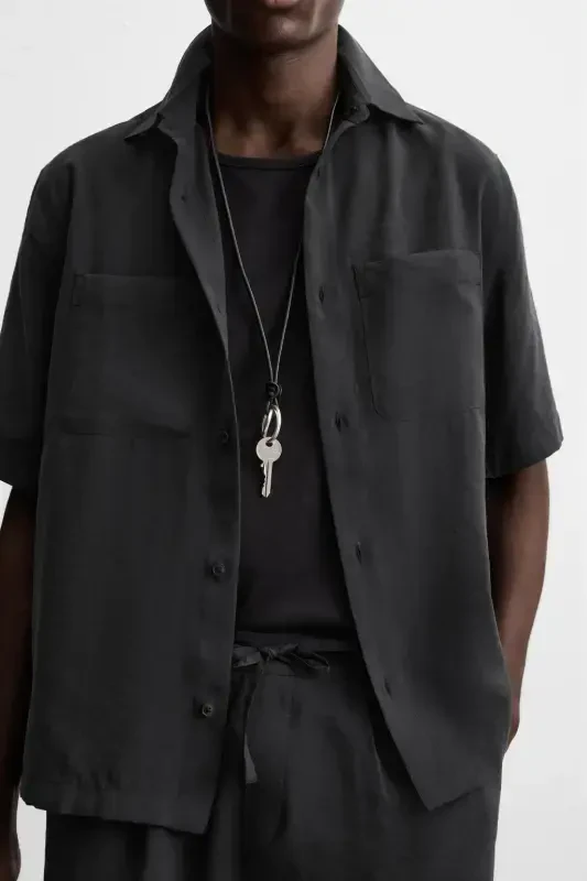 Qulay bichimli keng ko'ylak - Qora - 6