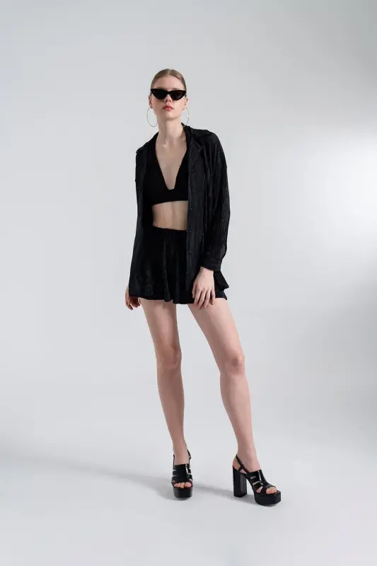 Qulay Uslubdagi Katta Ko'ylak Qora - 3