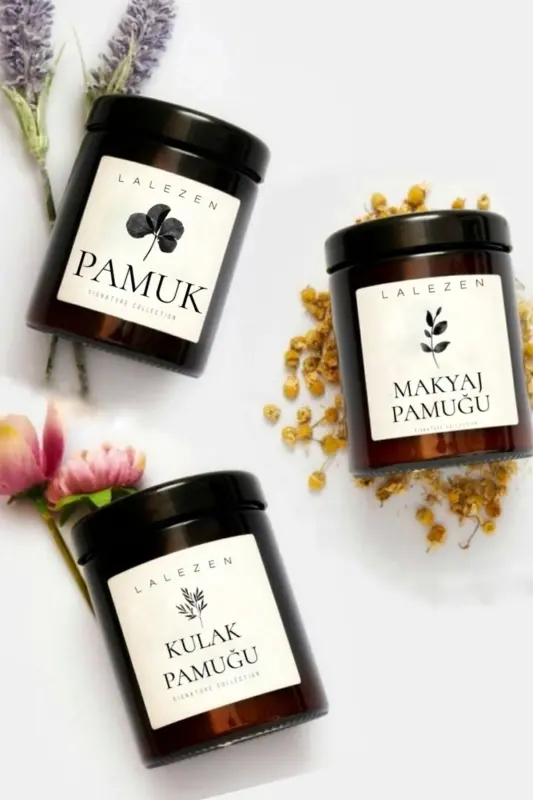 Quloq paxtasi - Makiyaj paxtasi - Paxta etiketli plastik qahrabo banka hammom organizatori - 1