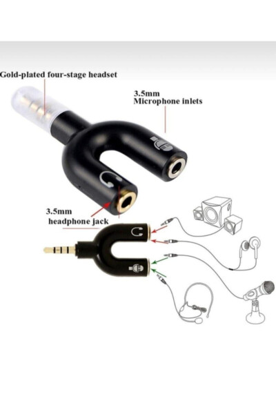 Quloqchin Mikrofon Ajratgich Multiplexer 3.5mm Splitter Switch Stereo Konvertor - 3