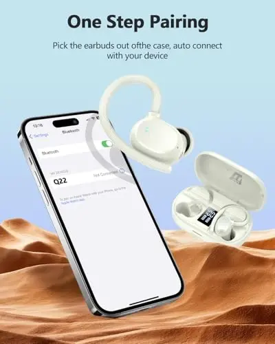 Quloqchinlar Simsiz Bluetooth Quloqchinlar Sport 2025 Yangi Bluetooth 5.3 Naushniklar 128H LED displeyli Kuchli Bass Quloqchinlar Quloq ilgaklari bilan IP7 Sport zal / Yugurish / Mashg'ulot uchun suv o'tkazmaydigan - 3