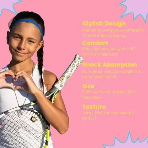 Qulupnay va qaymoqli tennis tasmasi va namlagich to'plami - 2 ta yopishqoq 45 dyuym uzunlikdagi x 0,98 dyuym kenglikdagi raketka tutqichi va 1 ta mos keladigan ping namlagichi - 3