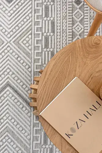 Qum Gri Antratsit Yig'iladigan Oson Tozalash Gilami 65550a-Kulrang Antratsit - 7