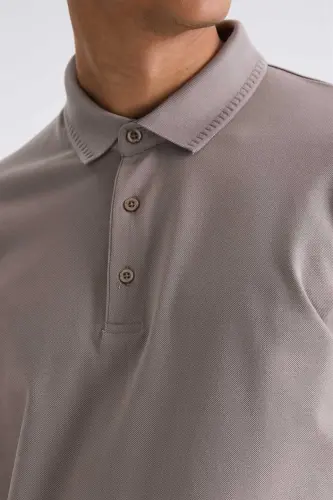 Qum Slim Fit 100% Paxta Merserize Polo Yoqali T-shirt - 3