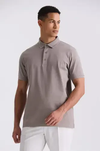 Qum Slim Fit 100% Paxta Merserize Polo Yoqali T-shirt 