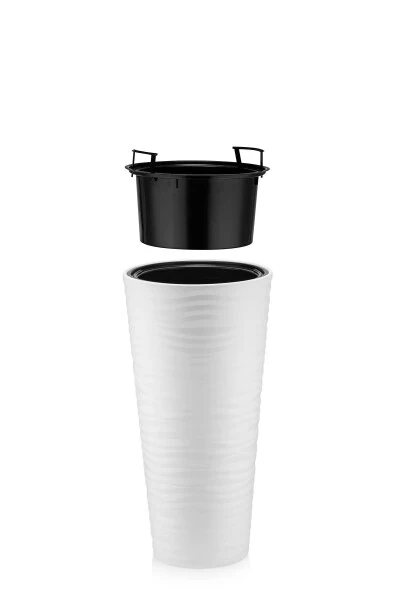 Qumli Vaza Dekorativ Guldon Singan Oq 5.5 Lt - Modazone