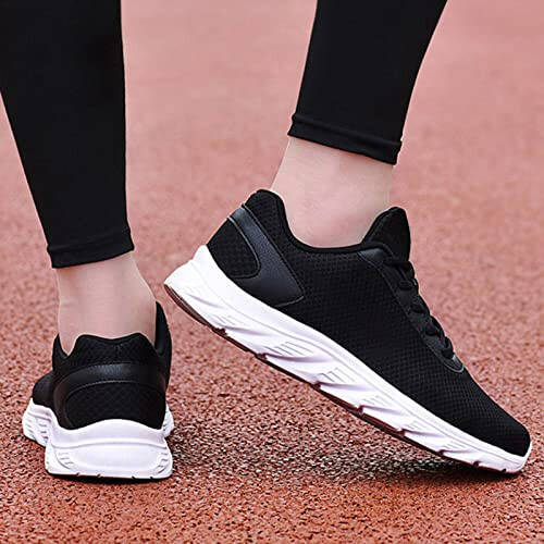 Qunkii Sneakers for Men Hiking Shoes Athletic Running Tennis Shoes Lightweight Sport Gym Jogging Walking Sneakers White - 4