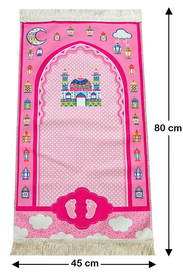 Quran Bag Course Elif Ba Book Children's Prayer Rug Worship Set Pink - 4