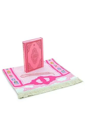 Quran Courses Portable Quran Tasbih Child Prayer Rug Set Pink - IHVAN ONLINE (1)