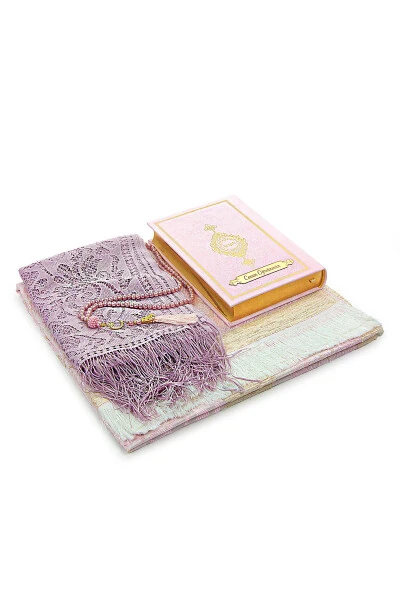 Quran Scarf and Prayer Rug Set Pink for Teachers' Day Special - 4