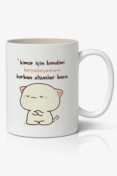 Qurbongah bo'lsinlar menga Yozuvli Bosilgan Kupa Piyola - Bosilgan Qahva Kupa Piyola - NOSTALJIK LEZZETLER