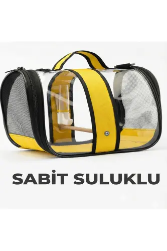 Qush tashish sumkasi suvli, tünegli, 32x22x20 katta hajm 1-darajali, kraker sovg'a - sariq - ENS PLASTİK (1)