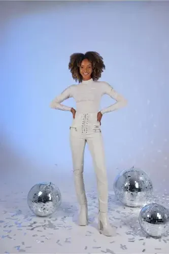 Qushko'zi detalli shim pachalari fermuarli shardonli vegan - HOLLY LOLLY (1)