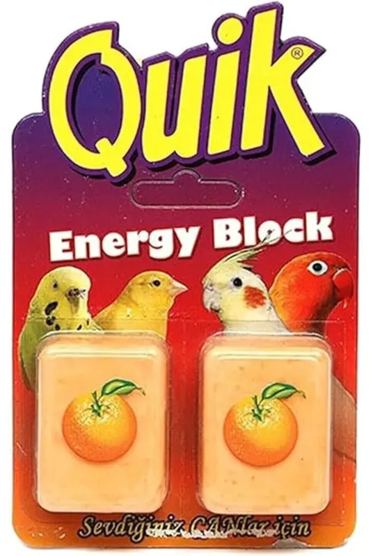 Qushlar uchun energiya bloki, apelsinli, 2 ta - 1