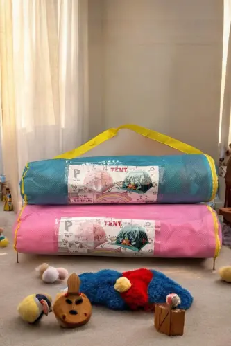 Quvnoq va Xavfsiz Oson O'rnatiladigan Qizlar Uchun O'yin Chodiri 120x120x90 Sm / Pushti - Pushti - 7