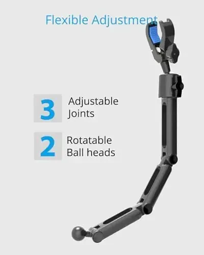 Quyee Phone Holder Car, Rear View Mirror Phone Holder - Aluminum Alloy Mount Multi-Angle Adjustment Rotatable and Retractable Compatible with All 4-7 Inch iPhone and Android Cell Phones (XL Black) - 3