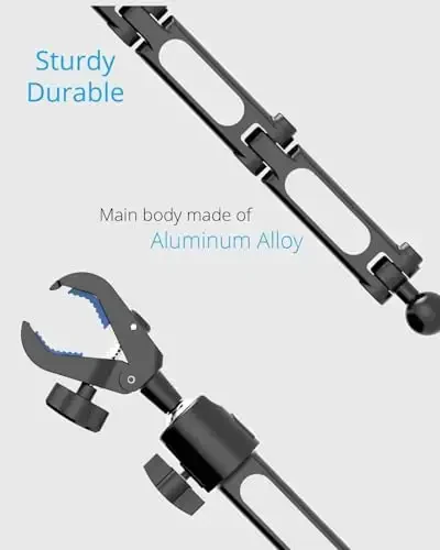 Quyee Phone Holder Car, Rear View Mirror Phone Holder - Aluminum Alloy Mount Multi-Angle Adjustment Rotatable and Retractable Compatible with All 4-7 Inch iPhone and Android Cell Phones (XL Black) - 7