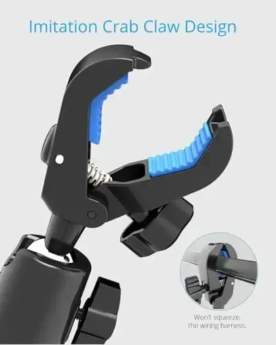 Quyee Phone Holder Car, Rear View Mirror Phone Holder - Aluminum Alloy Mount Multi-Angle Adjustment Rotatable and Retractable Compatible with All 4-7 Inch iPhone and Android Cell Phones (XL Black) - 4