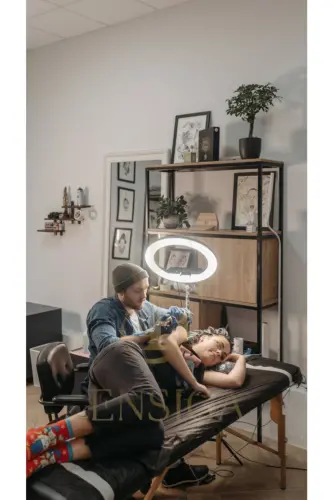 Quyi oyoqli 21 dyuymli Ring Light 54cm masofadan boshqaruv pulti bilan sumkali - 21 DYUYM - 7