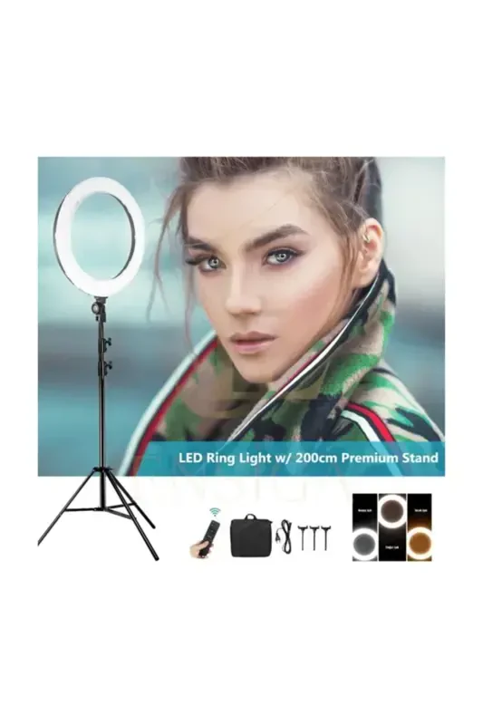 Quyi oyoqli 21 dyuymli Ring Light 54cm masofadan boshqaruvchi sumkali-21 DYUYM - 1
