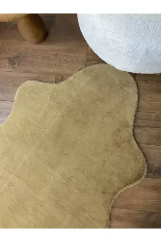 Quyon mo'ynali po'st pluş ultra yumshoq po'st puffy cappuccino-cappuccino - 4