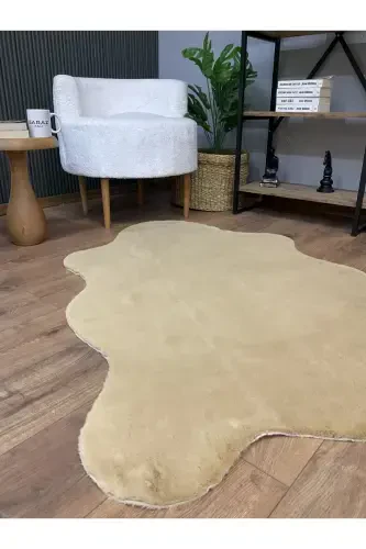 Quyon mo'ynali po'st pluş ultra yumshoq po'st puffy cappuccino-cappuccino - 5