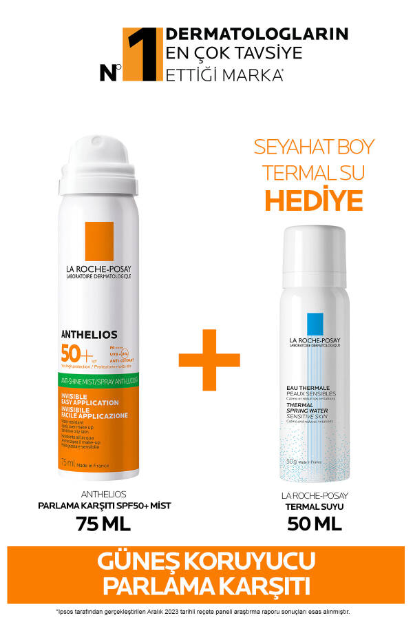 Quyoshdan himoya qiluvchi terini parvarish qilish to'plami: Anthelios Porlashga qarshi SPF50+ Quyosh Tuman 75ML & Termal Suv 50ML - 5