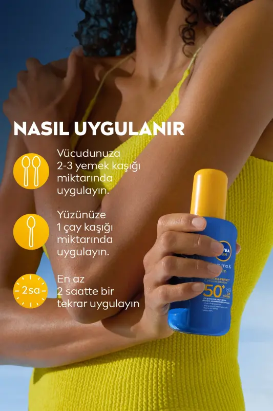 Quyoshdan himoya qiluvchi va namlovchi sprey 200ml, Spf50, suvga chidamli, UVA/UVB himoyasi - 4