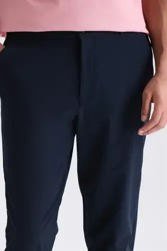 Quyuq koʻk Sport Fit belligi yumshoq sport jogger shimlar - 3