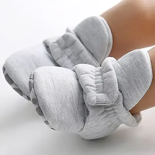 QWZban Baby Booties Infant Newborn Boys Girls Slippers Warm Crib Sock Shoes Indoor First Walkers Prewalker - 2