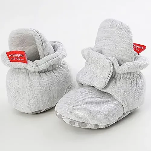 QWZban Baby Booties Infant Newborn Boys Girls Slippers Warm Crib Sock Shoes Indoor First Walkers Prewalker - 3