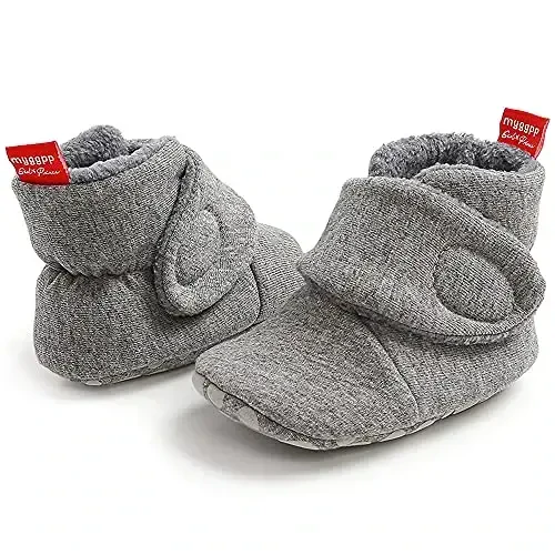 QWZban Baby Booties Infant Newborn Boys Girls Slippers Warm Crib Sock Shoes Indoor First Walkers Prewalker - 4