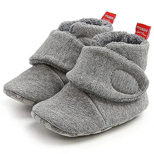 QWZban Baby Booties Infant Newborn Boys Girls Slippers Warm Crib Sock Shoes Indoor First Walkers Prewalker - 6