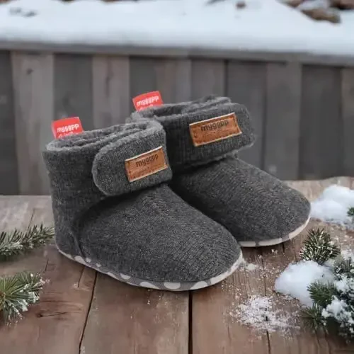 QWZban Baby Booties Infant Newborn Boys Girls Slippers Warm Crib Sock Shoes Indoor First Walkers Prewalker - 3