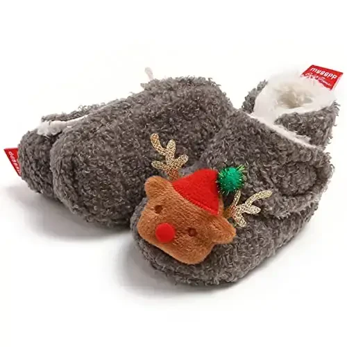 QWZban Baby Booties Infant Newborn Boys Girls Slippers Warm Crib Sock Shoes Indoor First Walkers Prewalker - 5