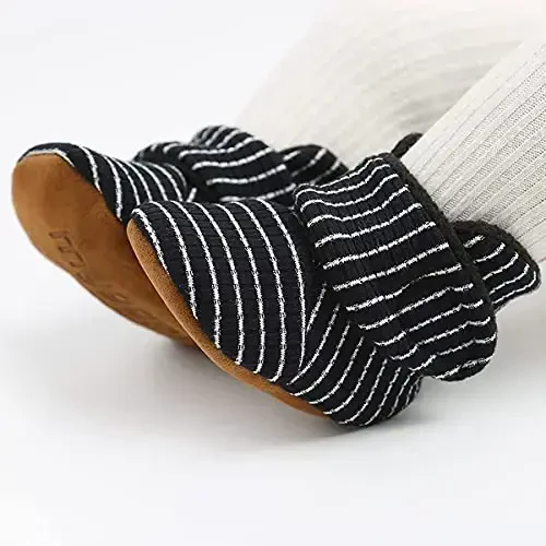 QWZban Baby Booties Infant Newborn Boys Girls Slippers Warm Crib Sock Shoes Indoor First Walkers Prewalker - 4