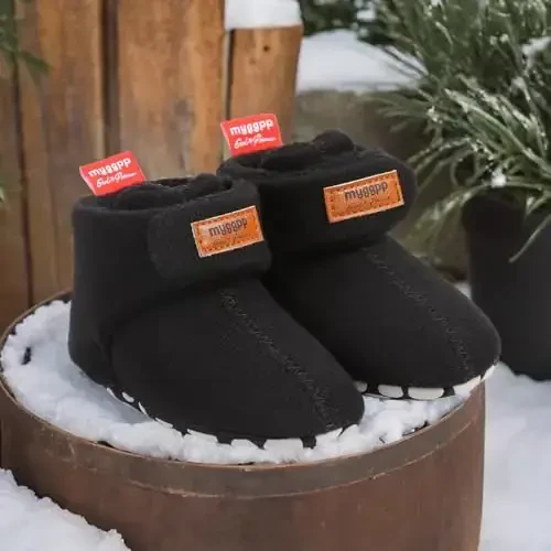 QWZban Baby Booties Infant Newborn Boys Girls Slippers Warm Crib Sock Shoes Indoor First Walkers Prewalker - 4