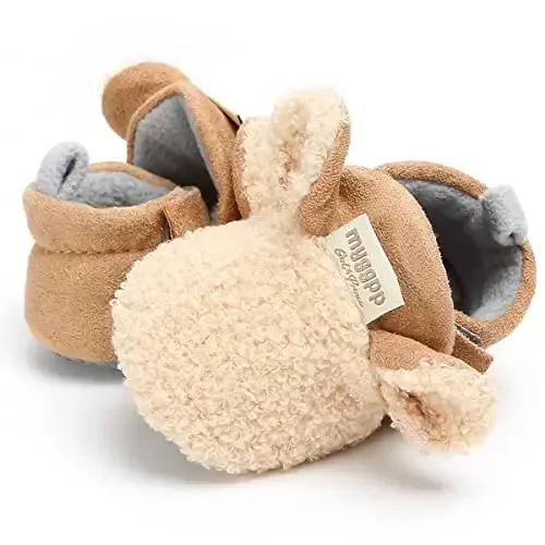 QWZban Baby Booties Infant Newborn Boys Girls Slippers Warm Crib Sock Shoes Indoor First Walkers Prewalker - 5