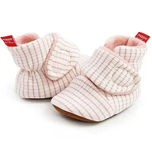 QWZban Baby Booties Infant Newborn Boys Girls Slippers Warm Crib Sock Shoes Indoor First Walkers Prewalker - 5